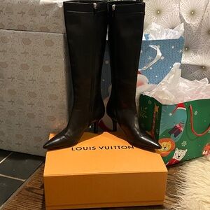 Louis Vuitton Sleek Black Heeled Boots